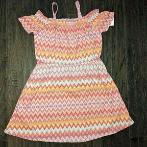 NEW The Children's Place Sleeveless Print Fit & Flare Off Shoulder Casual Dress